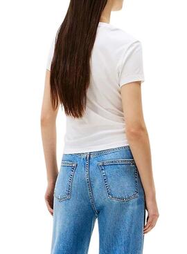 Camiseta Tommy Jeans Ess Logo blanco para mujer