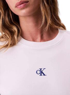 Camiseta Calvin Klein Jeans Satin Ombre Graphic blanco para mujer