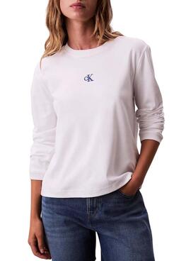 Camiseta Calvin Klein Jeans Satin Ombre Graphic blanco para mujer