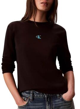 Camiseta Calvin Klein Jeans Satin Ombre Graphic negro para mujer