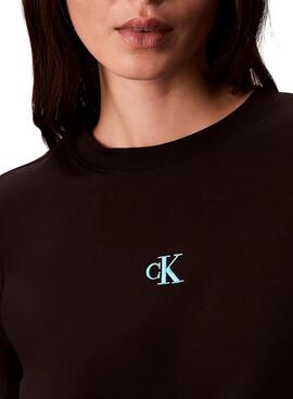 Camiseta Calvin Klein Jeans Satin Ombre Graphic negro para mujer