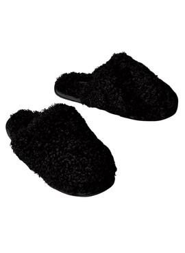 Zapatillas Calvin Klein Close Slipper Fur negro para mujer