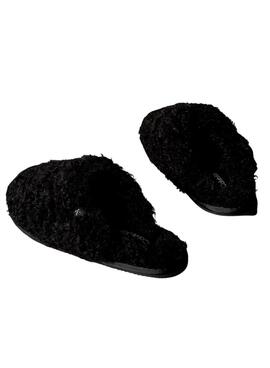 Zapatillas Calvin Klein Close Slipper Fur negro para mujer