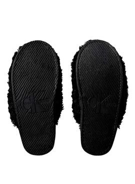 Zapatillas Calvin Klein Close Slipper Fur negro para mujer