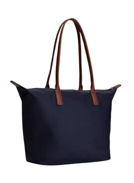 Bolso tote Tommy Hilfiger Popette corp azul marino para mujer
