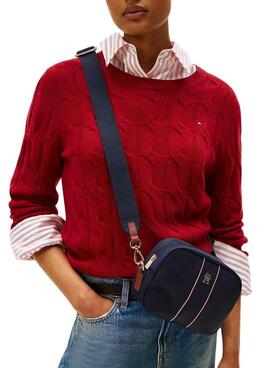 Bolso bandolera Tommy Hilfiger Popette corp azul marino para mujer