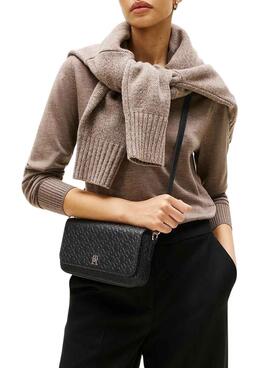 Bolso bandolera Tommy Hilfiger Icon negro para mujer