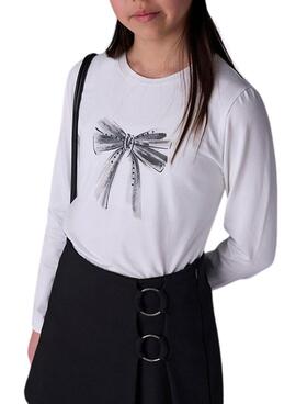 Camiseta Mayoral lazo blanco para niña