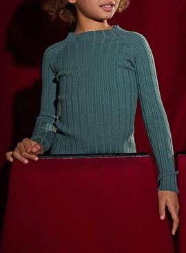 Camiseta Mayoral Tricot verde para niña