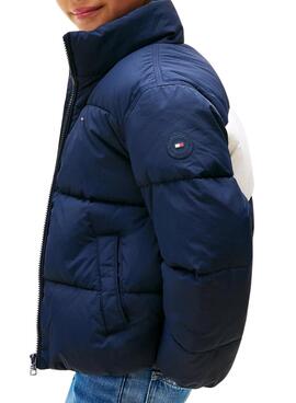 Cazadora acolchada Tommy Hilfiger Flag azul marino para niño y niña