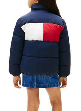 Cazadora acolchada Tommy Hilfiger Flag azul marino para niño y niña