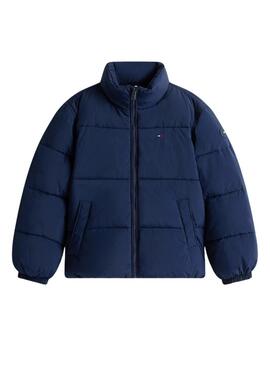 Cazadora acolchada Tommy Hilfiger Flag azul marino para niño y niña