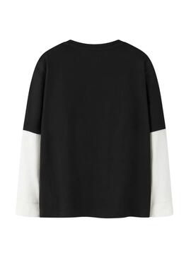 Camiseta Name It Robin negro y blanco para niño