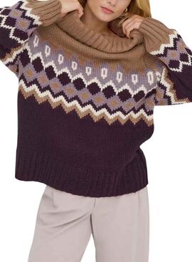 Jersey Only Rock Jacquard tostado para mujer