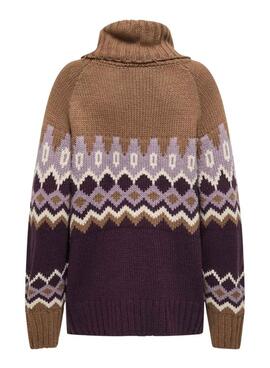 Jersey Only Rock Jacquard tostado para mujer