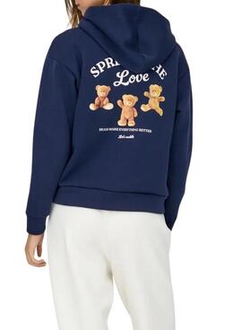 Sudadera Only Ricky azul con capucha para mujer