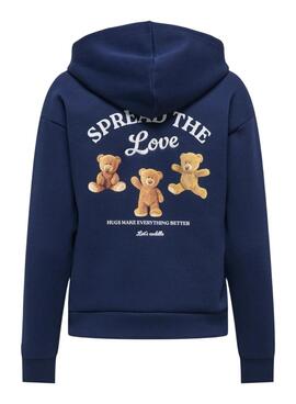 Sudadera Only Ricky azul con capucha para mujer