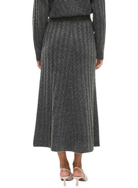 Falda Vila Virelli maxi de punto gris para mujer