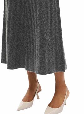 Falda Vila Virelli maxi de punto gris para mujer