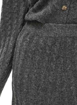 Falda Vila Virelli maxi de punto gris para mujer