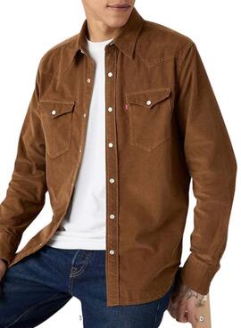 Camisa Levis Barstow Western marrón para hombre