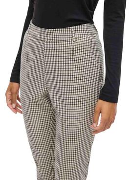 Pantalones Vila Vivarone estampado de cuadros para mujer