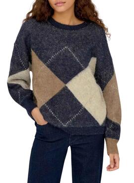 Jersey Only Noeme Jacquard marino para mujer