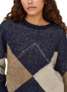 Jersey Only Noeme Jacquard marino para mujer