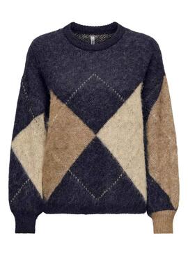 Jersey Only Noeme Jacquard marino para mujer