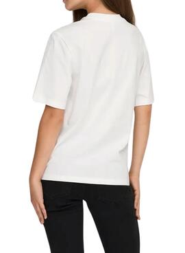 Camiseta Only Siff blanco con lentejuelas para mujer