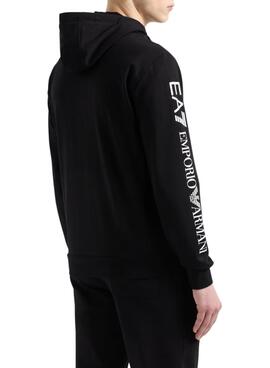 Chaqueta Emporio Armani EA7 negro con capucha y cremallera para hombre