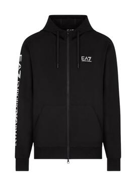 Chaqueta Emporio Armani EA7 negro con capucha y cremallera para hombre