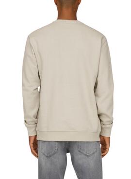 Sudadera Only and Sons Curated Crew beige para hombre