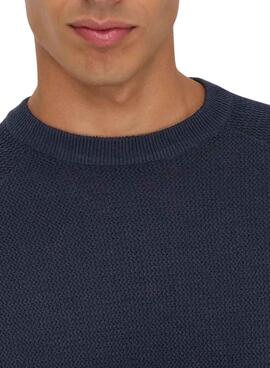 Jersey Only and Sons Hay estructura marino para hombre