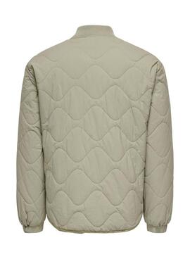 Cazadora Only and Sons Wren acolchada verde para hombre