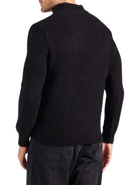 Jersey Only ans Sons Rolf cuello cremallera negro para hombre