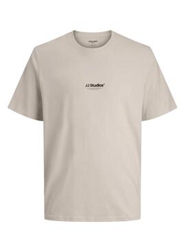 Camiseta Jack and Jones Soho beige para hombre