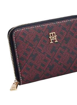 Cartera Tommy Hilfiger Icon print monograma marino para mujer