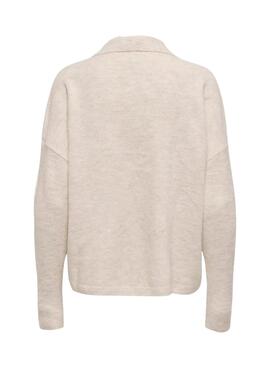 Polo de punto Only Talio beige para mujer