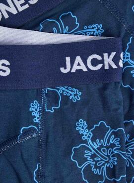 Pack calzoncillos Jack and Jones Anthony azul para hombre