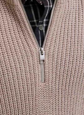 Jersey Jack and Jones Kaito Zip beige para hombre