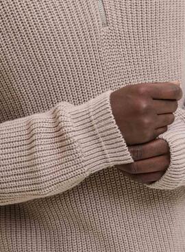 Jersey Jack and Jones Kaito Zip beige para hombre