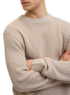 Jersey Jack and Jones Global beige para hombre