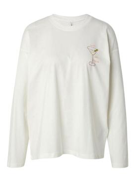 Camiseta Only Vivvi manga larga blanca para mujer