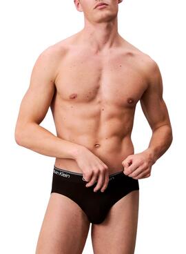 Pack 3 slips Calvin Klein Microfibre Stretch negro para hombre