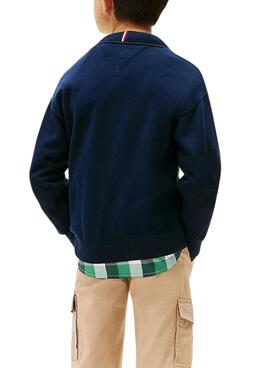 Jersey Tommy Hilfiger Varsity azul marini para niño
