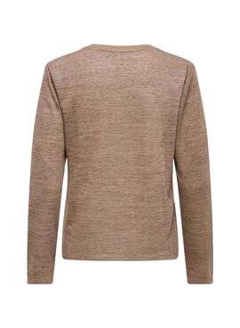 Camiseta Only Beatrice camel manga larga para mujer