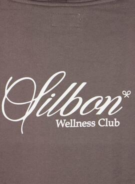 Sudadera Silbon capucha Wellness Club marrón para hombre