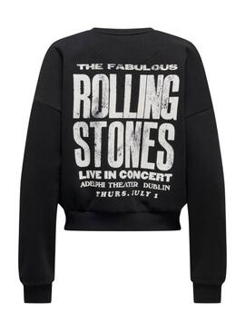 Sudadera Only Rolling Stones negro para mujer