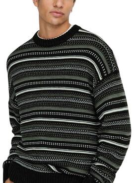 Jersey Only and Sons Roy Relaxed negro para hombre
